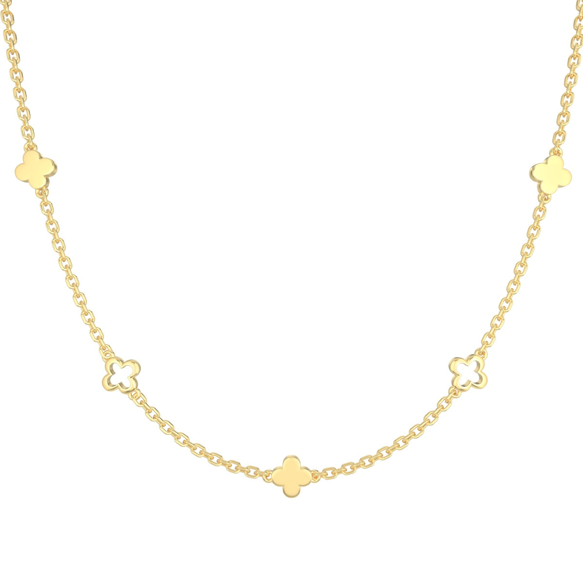 Flower Station Rhodium-Plated Necklace
