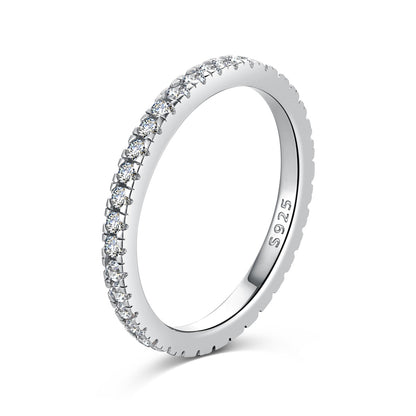 Minimalist Eternity Rhodium-Plated Ring