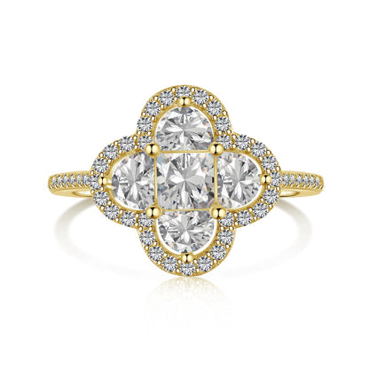 Four-Leaf Clover Rhodium-Plated Ring