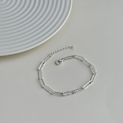 Paperclip Rhodium-Plated Bracelet