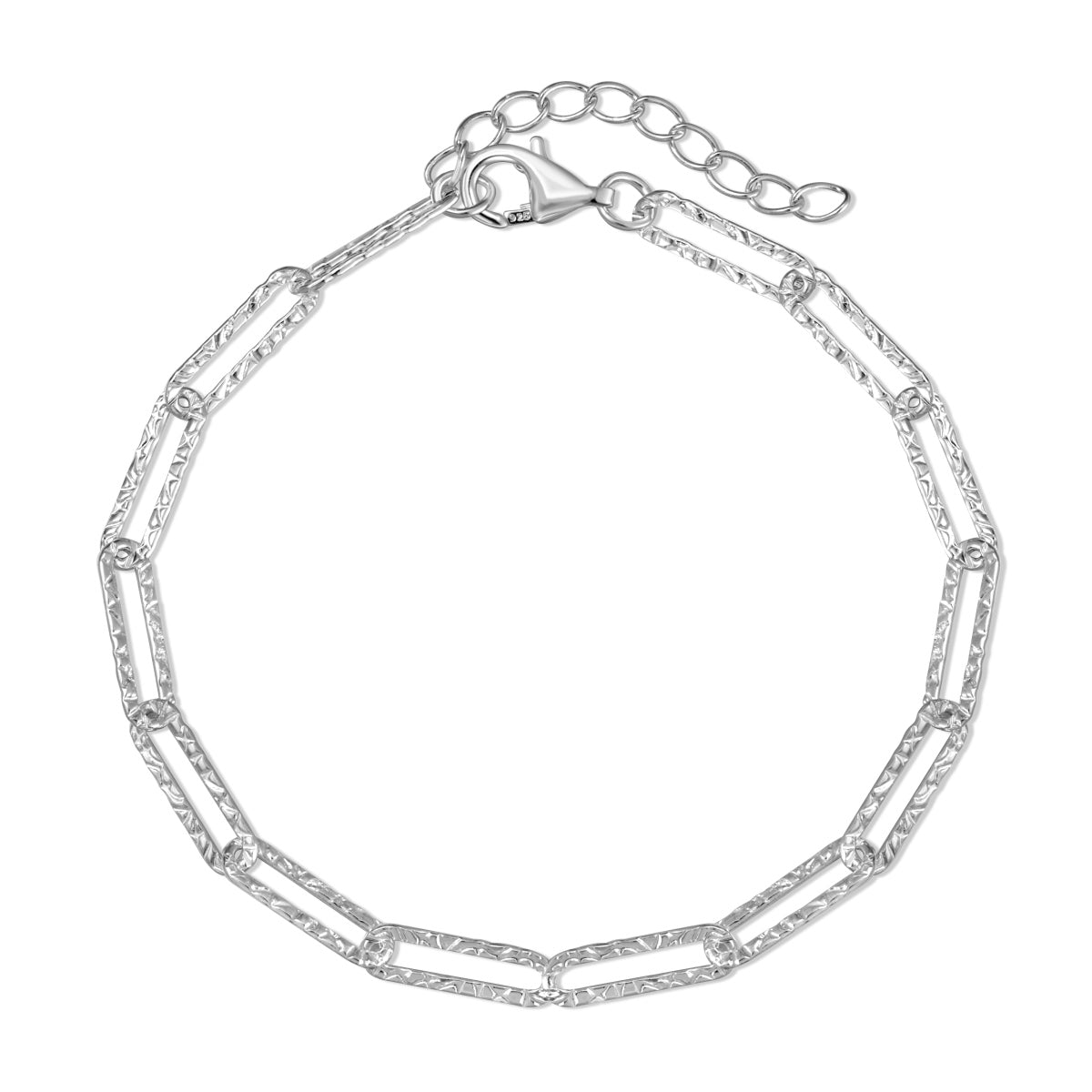 Paperclip Rhodium-Plated Bracelet