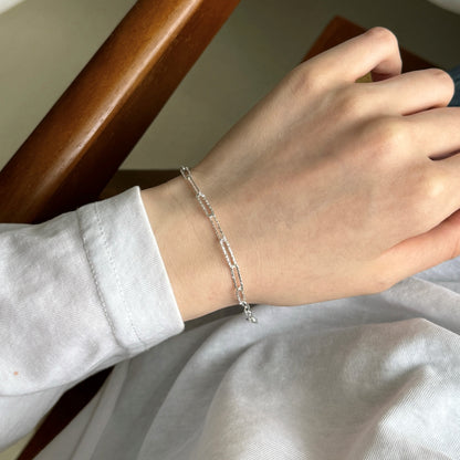 Paperclip Rhodium-Plated Bracelet