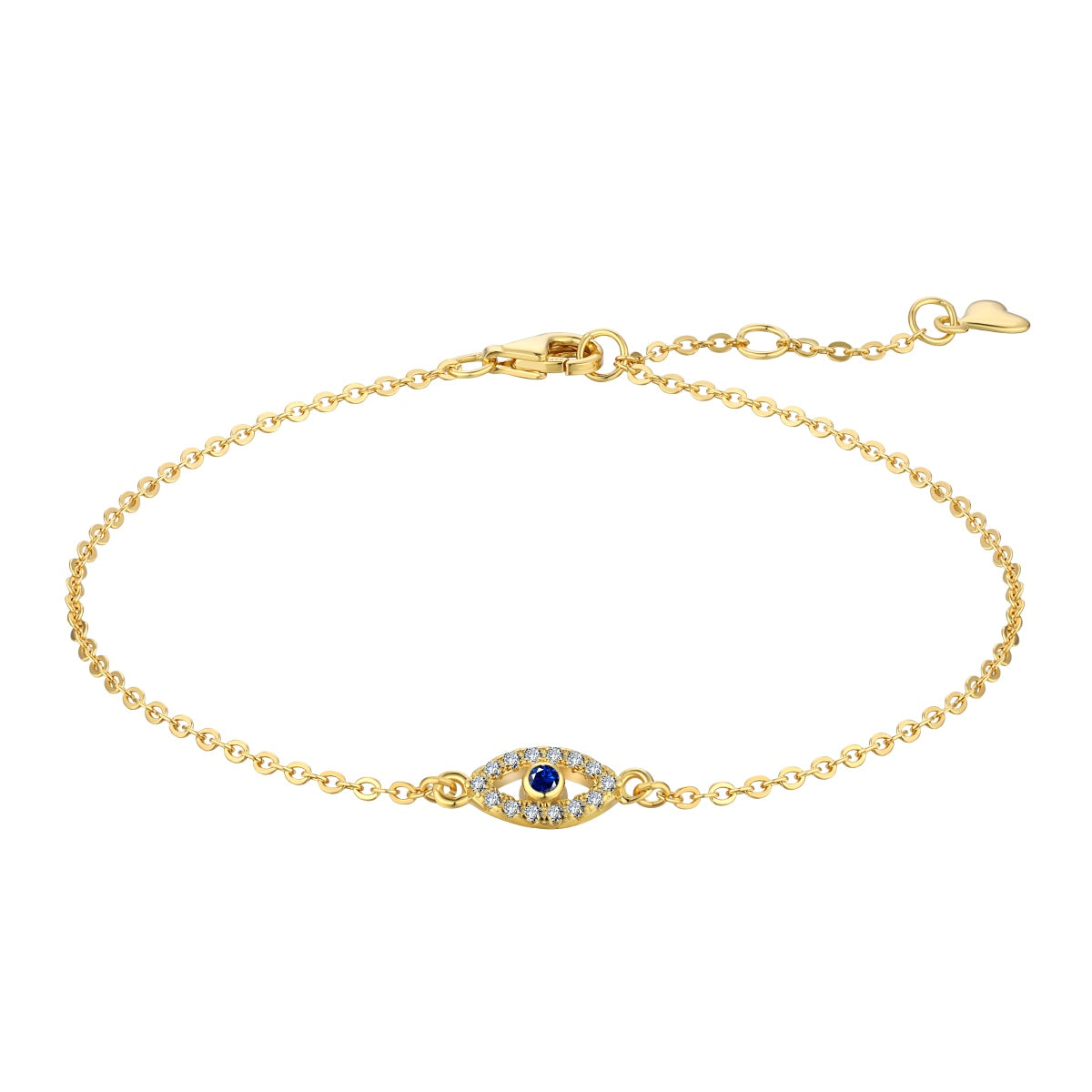Minimalist Evil Eye Rhodium-Plated Bracelet