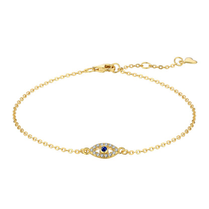 Minimalist Evil Eye Rhodium-Plated Bracelet