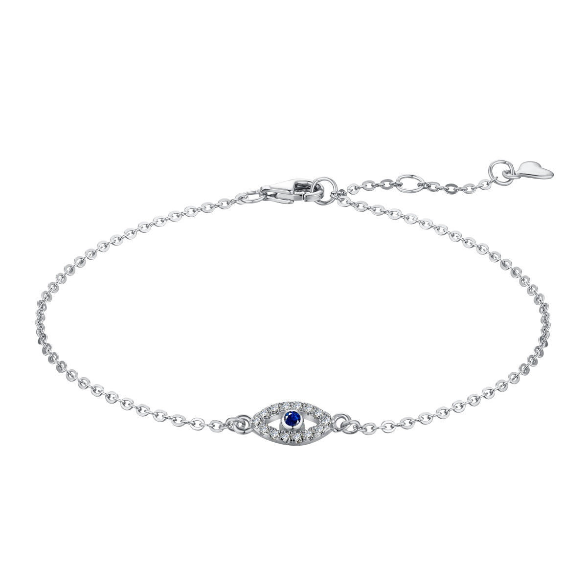 Minimalist Evil Eye Rhodium-Plated Bracelet