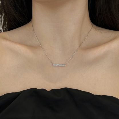 Crystal Bar Rhodium-Plated Necklace