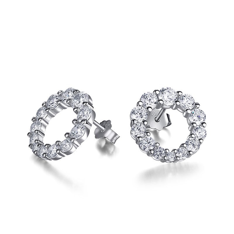 Full Eternity Rhodium-Plated Stud Earrings