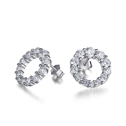 Full Eternity Rhodium-Plated Stud Earrings
