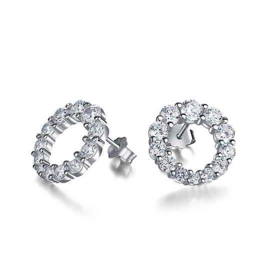 Full Eternity Rhodium-Plated Stud Earrings
