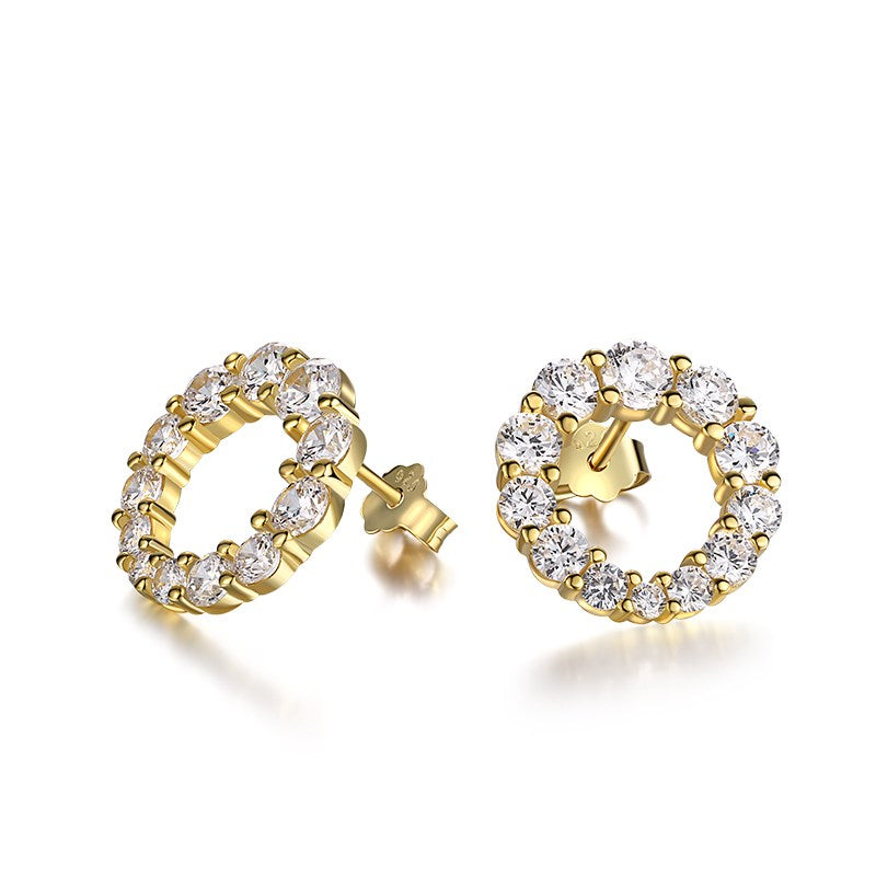 Full Eternity Rhodium-Plated Stud Earrings