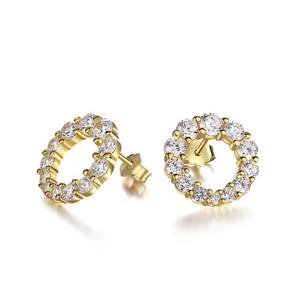 Full Eternity Rhodium-Plated Stud Earrings