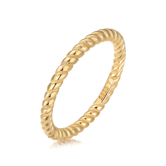 Twisted Band Rhodium-Plated Ring