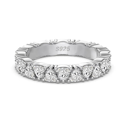 Pear Crystal Eternity Rhodium-Plated Ring