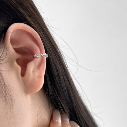 Abstract Crystal Rhodium-Plated Ear Cuff Earrings