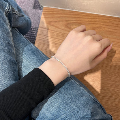 Double-Lock Tennis Gold Rhodium-Plated Bracelet