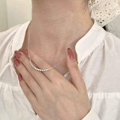 Wide Smile Rhodium-Plated Necklace