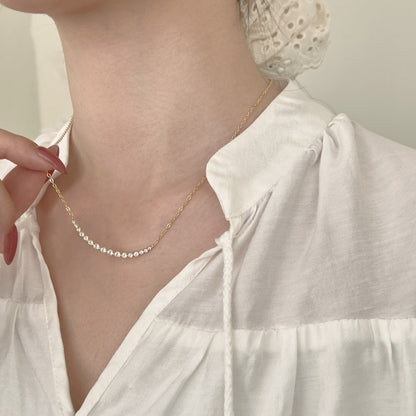 Wide Smile Rhodium-Plated Necklace