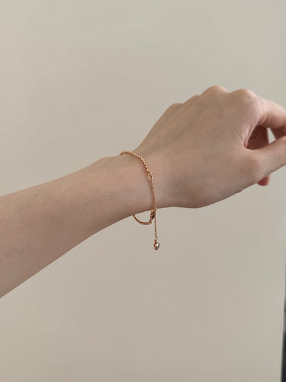 Minimalist Disco Chain Rhodium-Plated Bracelet