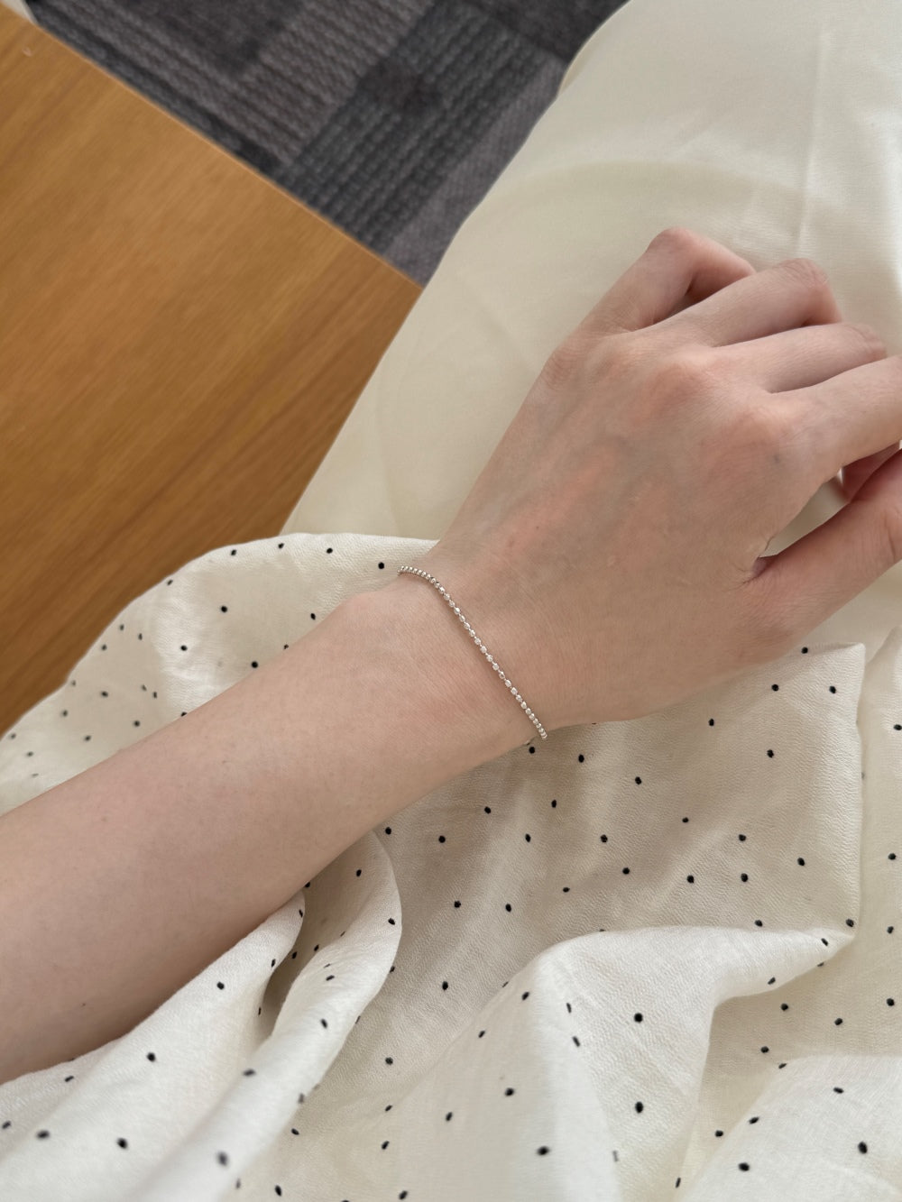 Minimalist Disco Chain Rhodium-Plated Bracelet