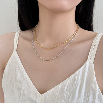 Disco Chain Rhodium-Plated Necklace