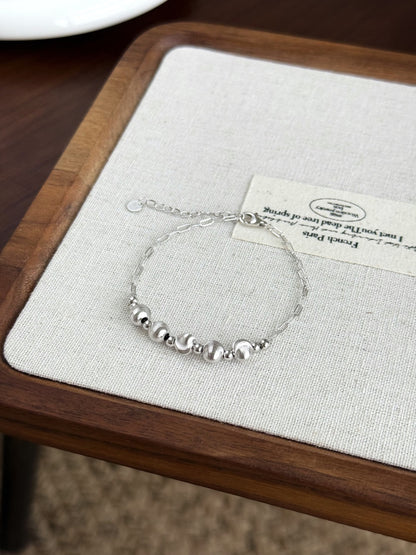 Cat's Eye Paperclip Rhodium-Plated Bracelet