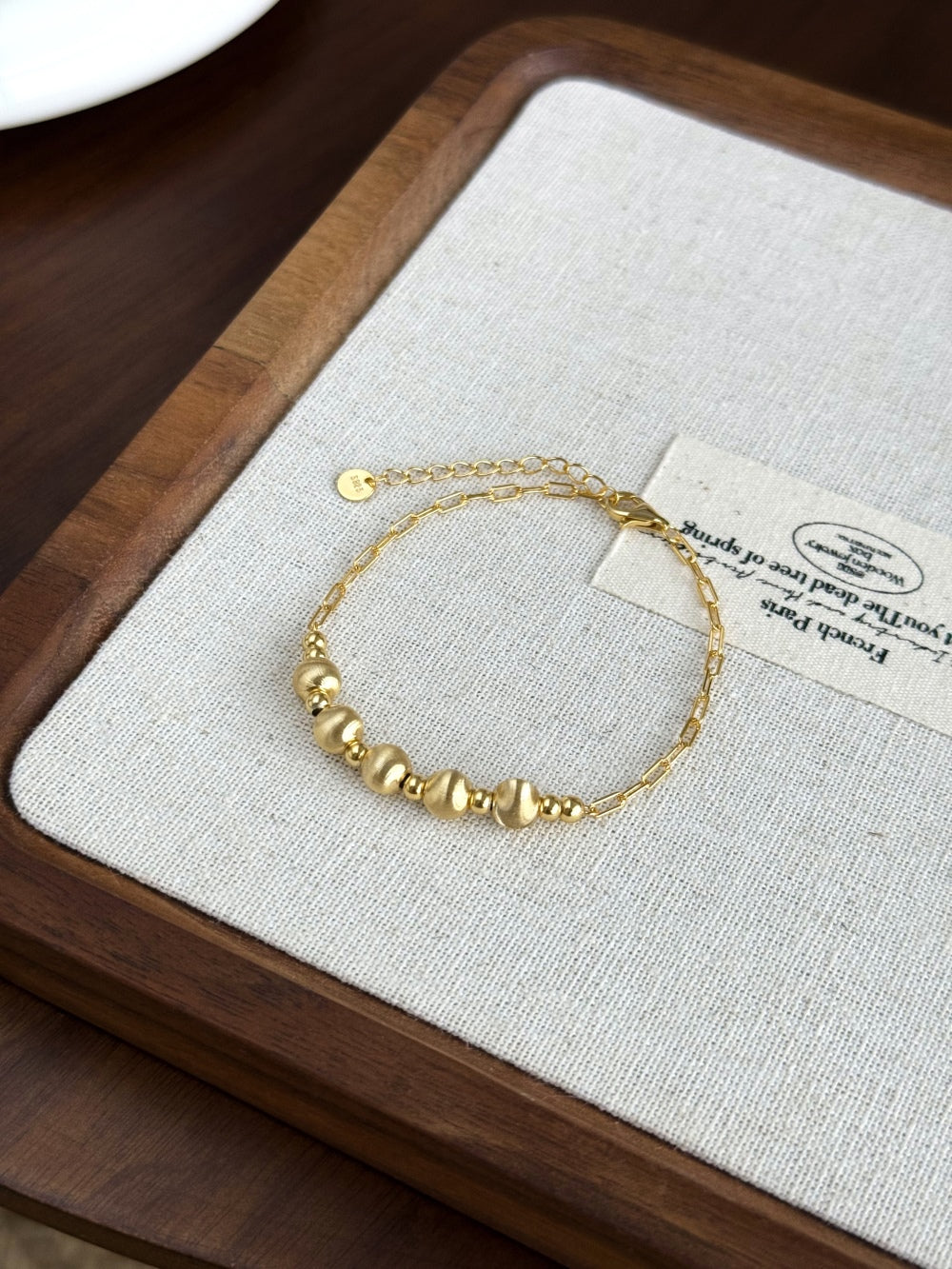 Cat's Eye Paperclip Rhodium-Plated Bracelet