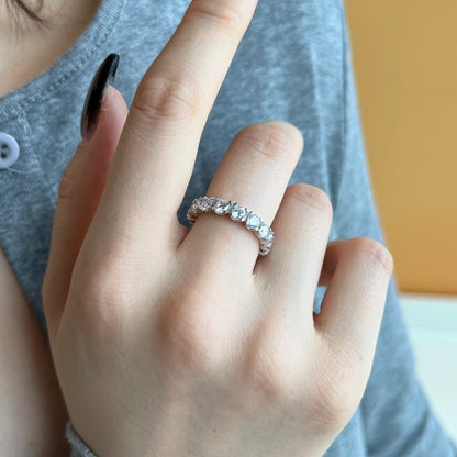 Square Eternity Rhodium-Plated Ring