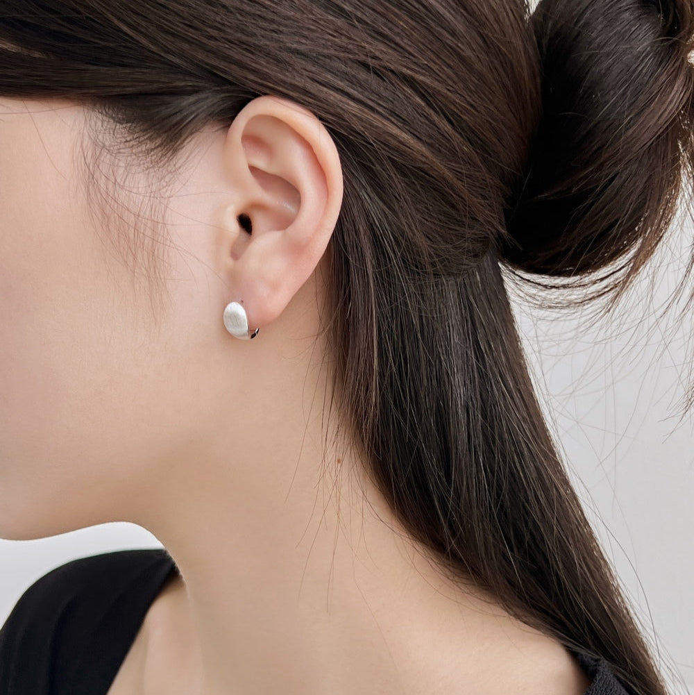 Pistachio Rhodium-Plated Hoop Earrings