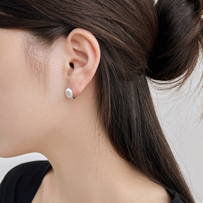 Pistachio Rhodium-Plated Hoop Earrings