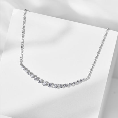 Wide Smile Rhodium-Plated Necklace