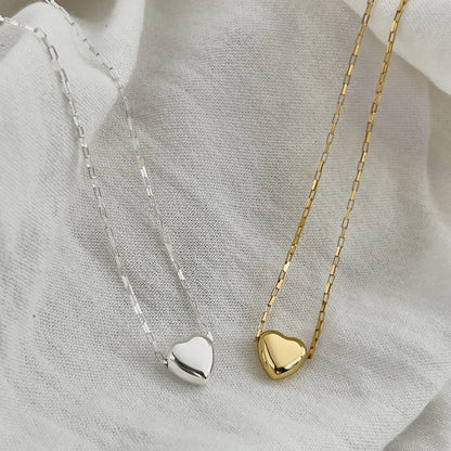 Heart Rhodium-Plated Necklace