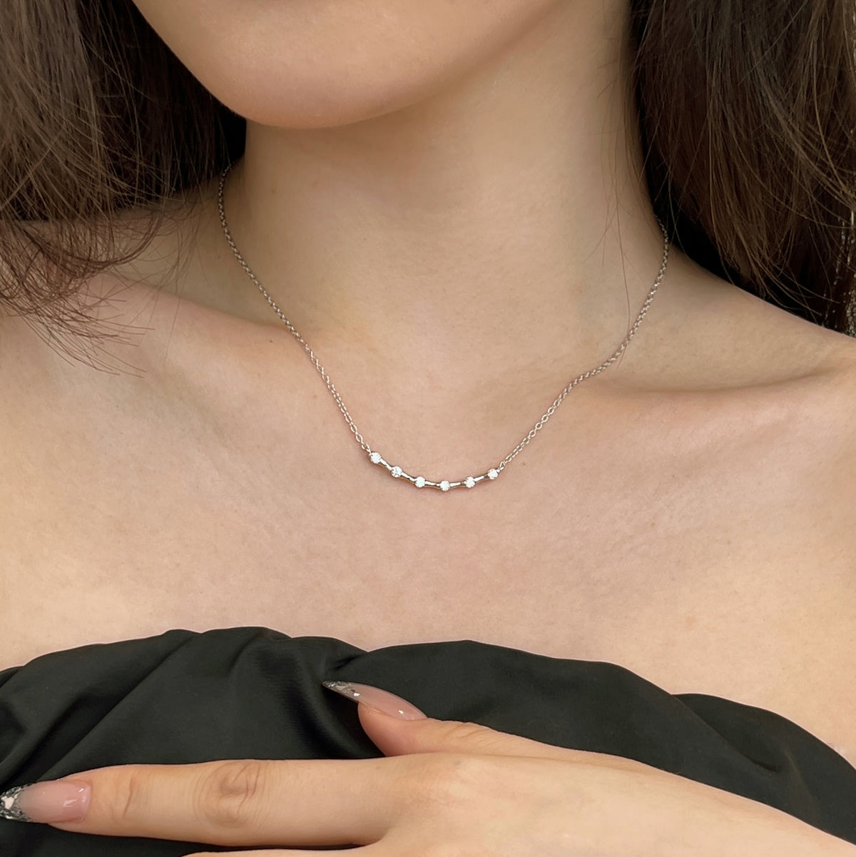 Bamboo Rhodium-Plated Necklace