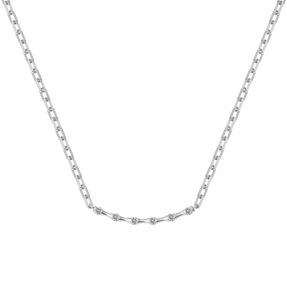 Bamboo Rhodium-Plated Necklace