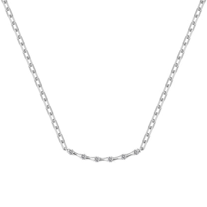 Bamboo Rhodium-Plated Necklace