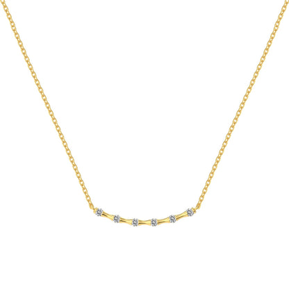 Bamboo Rhodium-Plated Necklace