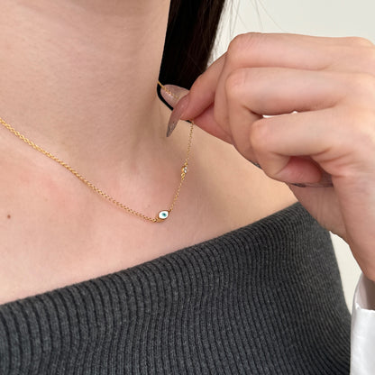 Evil Eye Bezel Rhodium-Plated Necklace