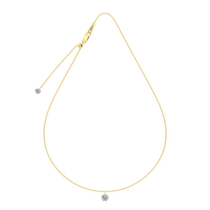 Round Dangling Rhodium-Plated Necklace