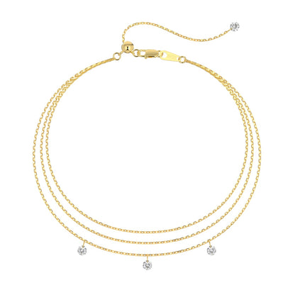 Round Dangling Rhodium-Plated Bracelet