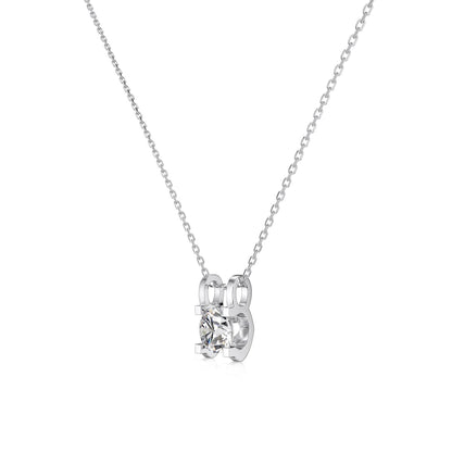 Sparkle Round Crystal Rhodium-Plated Necklace