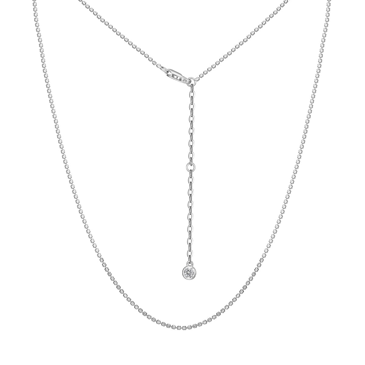 Minimalist Disco Chain Rhodium-Plated Necklace