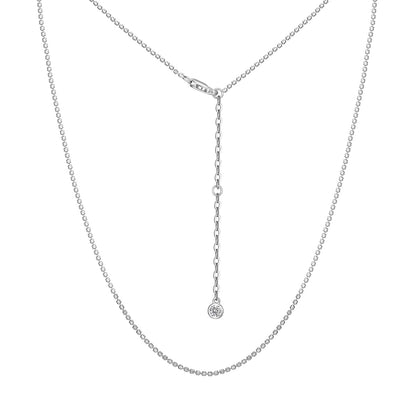 Minimalist Disco Chain Rhodium-Plated Necklace
