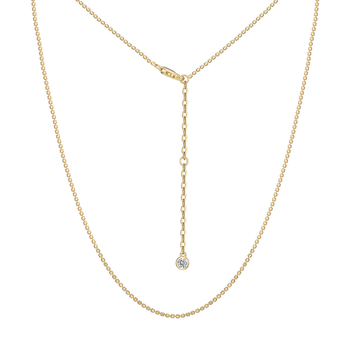 Minimalist Disco Chain Rhodium-Plated Necklace