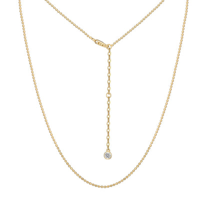 Minimalist Disco Chain Rhodium-Plated Necklace