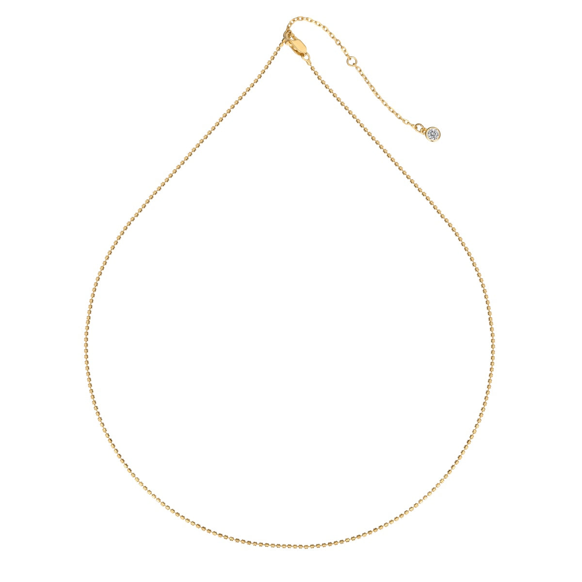Minimalist Disco Chain Rhodium-Plated Necklace