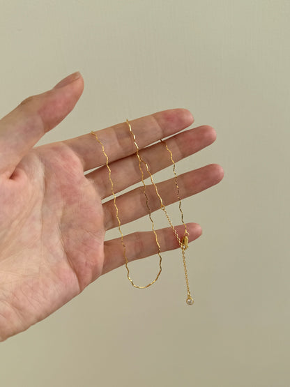 Wave Chain Rhodium-Plated Necklace