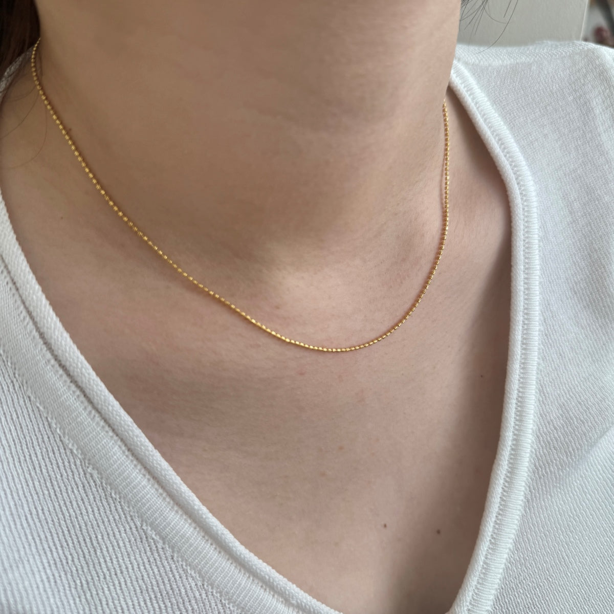 Minimalist Disco Chain Rhodium-Plated Necklace