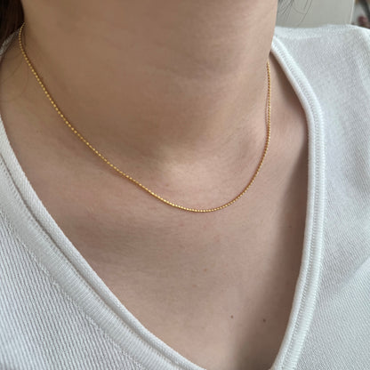 Minimalist Disco Chain Rhodium-Plated Necklace