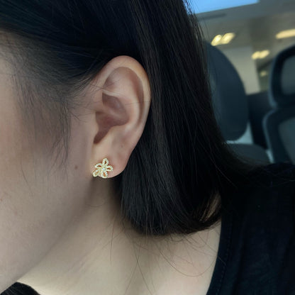 Blossom Rhodium-Plated Stud Earrings