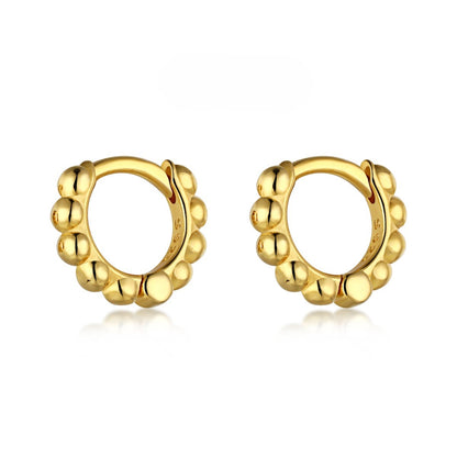 Mini Gold Bubble Rhodium-Plated Hoop Earrings