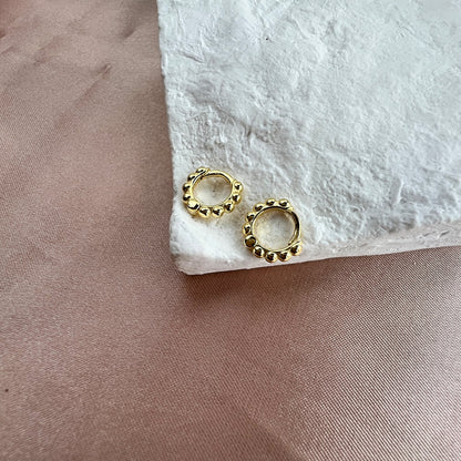 Mini Gold Bubble Rhodium-Plated Hoop Earrings